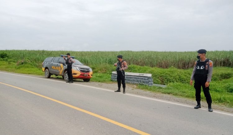 Lokasi Rawan Kecelakaan Jadi Sasaran Patroli Samapta Polres Tulang Bawang