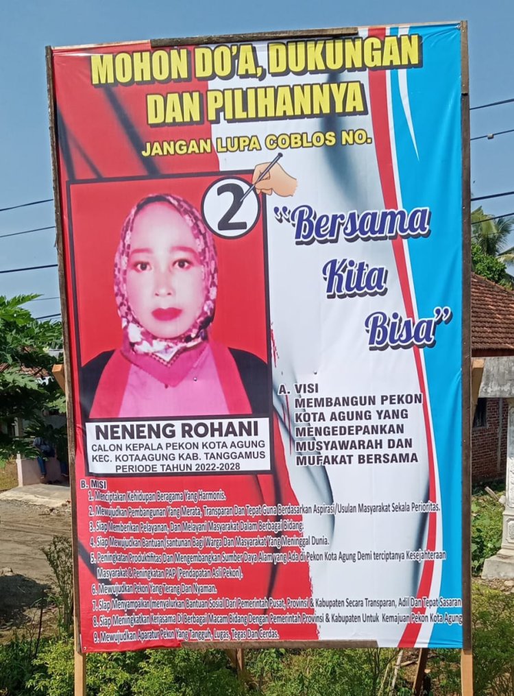 Cakakon Nomor Urut Dua (2) Neneng Rohani Hadir dalam Penetapan DPT (Daftar Pemilih Tetap) Di Aula Sekretariat Pekon kota Agung