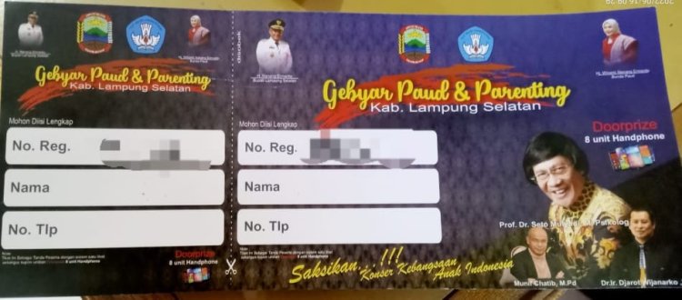 Kades di Lamsel "Wajib" Membeli Tiket Kegiatan IMTF Gebyar PAUD Parenting, Yang Bersumber dari Dana Desa