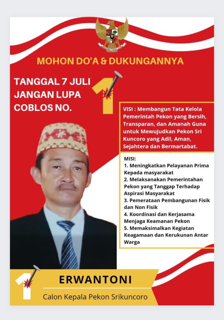 Mendapatkan Nomor Urut 1, Erwantoni Cakakon Srikuncoro Siap Membangun Perubahan Lebih Baik