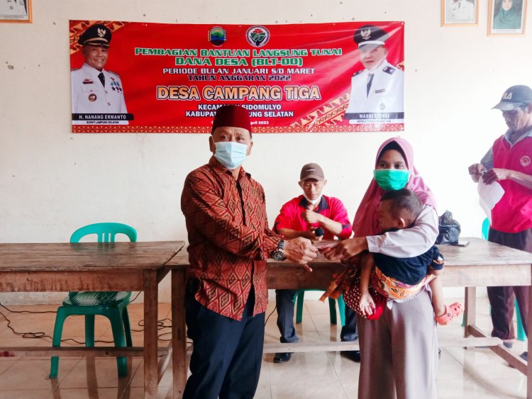 Desa Campang Tiga Salurkan Bantuan BLT DD Tahun 2022 Kepada 124 KPM