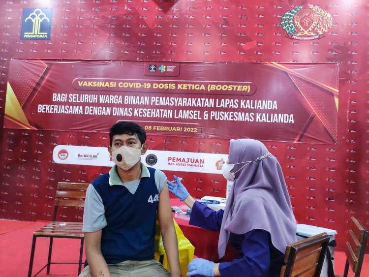 Seluruh Warga Binaan Lapas Kalianda Sukses Divaksinasi Booster Covid-19