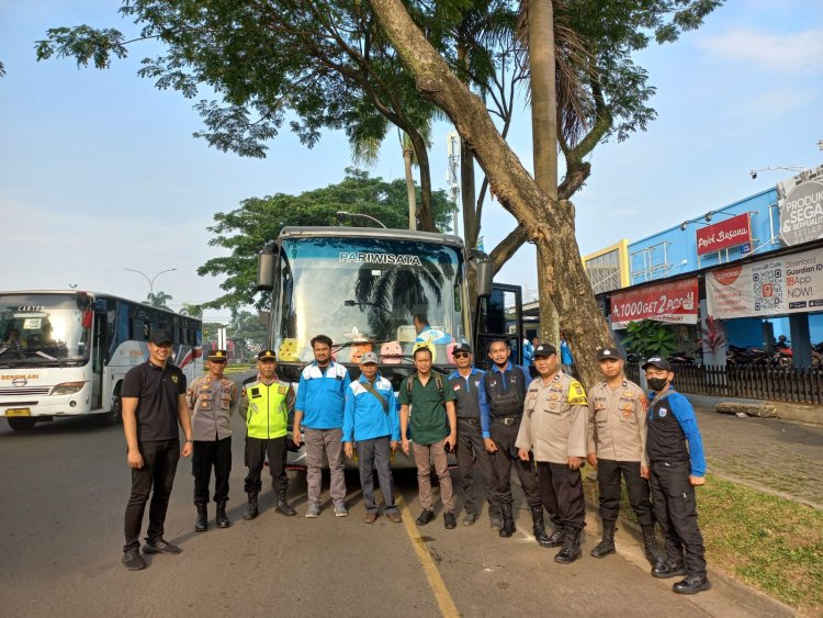Pengawalan Keberangkatan massa DPC SPN Kab. Tangerang dalam rangka aksi Unras ke Kantor Mabes Polri