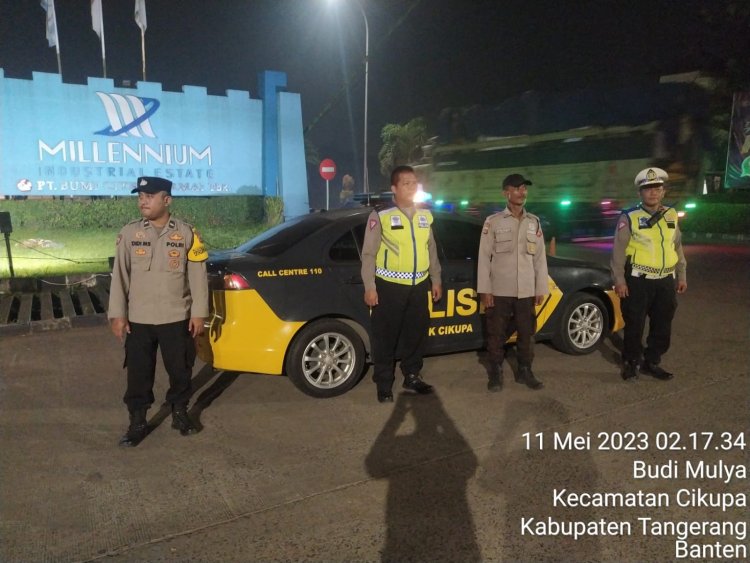 Kanit Lantas IPDA Udi Muhdi Pimpin Patroli Ops Cipkon Polsek Cikupa Jaga Kamtibmas