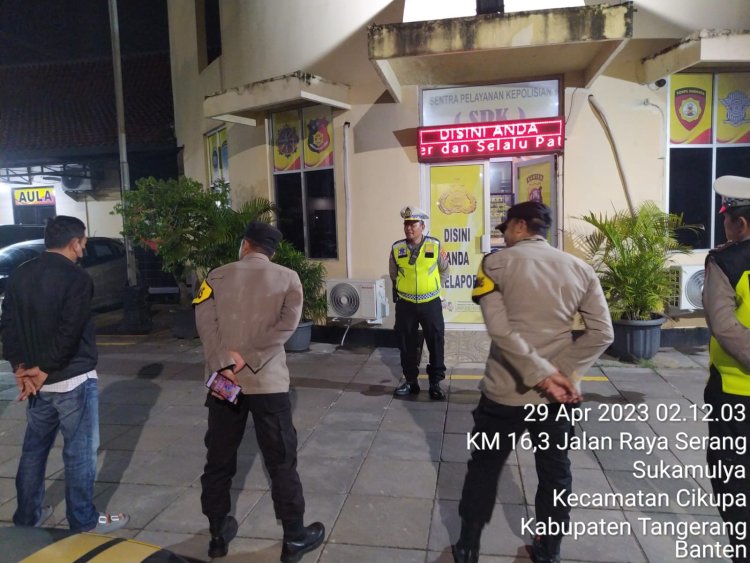 Pawas Ipda Udi Muhdi, Laksanakan Apel Malam Cipkon Antisipasi Guantibmas Polsek Cikupa Polresta Tangerang Polda Banten