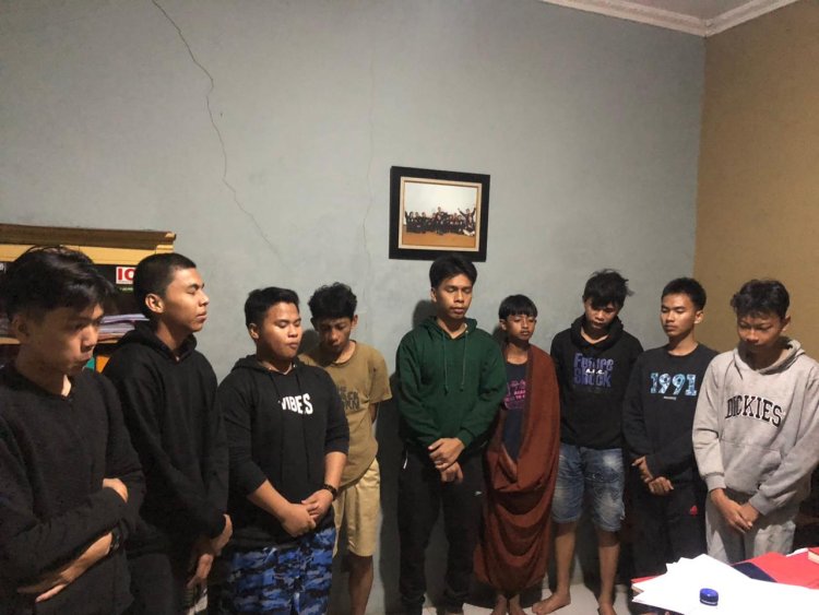 Sembilan (9) Remaja Di Tangkap Patroli Polsek Cikupa Di Duga Hendak Melakukan Perang Sarung
