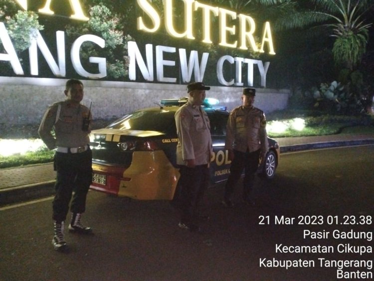 Antisipasi Kriminal Di Malam Hari, Personil Piket Polsek Cikupa Patroli Ops Cipkom