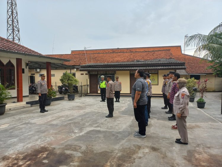 Kanit Binmas Akp Jakariyanta Pimpin Langsung Apel Pagi Personil Polsek Cikupa Polresta Tangerang Polda Banten,Pastikan Situasi Kondusif Wilayah Mako