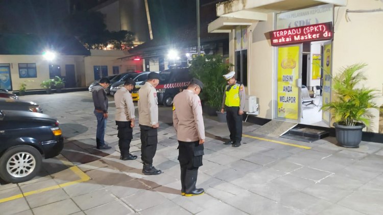 Personil Polsek Cikupa Pawas Ipda Udi Muhdi Kanit Lantas, Apel Cipkon Antisipasi Guantibmas