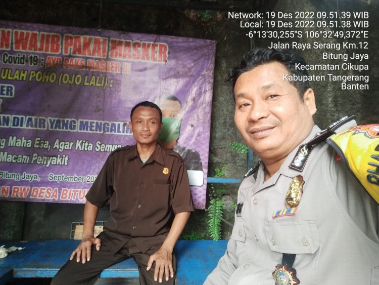 Jaga Kondusifitas, Bhabinkamtibmas Polsek Cikupa Polresta Tangerang Sinergitas dengan masyarakat Dan Desa Bitung Jaya