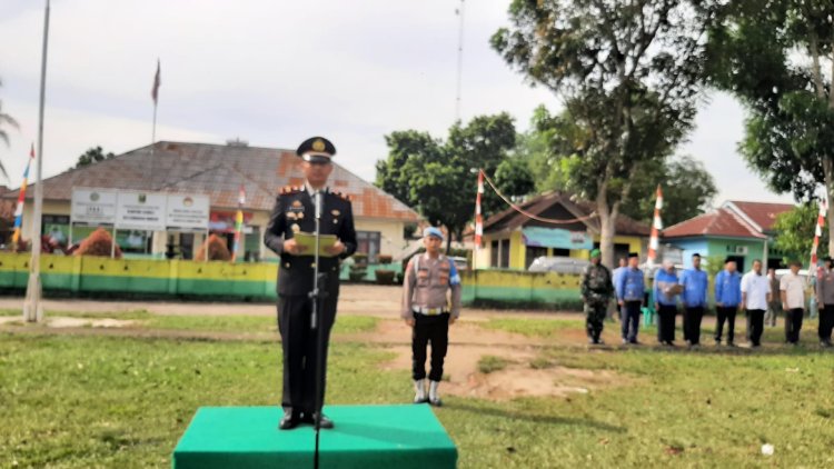 Sambut hari pahlawan ke 77.Iptu ,Rahmad Maulana,menjadi ispektur upacara
