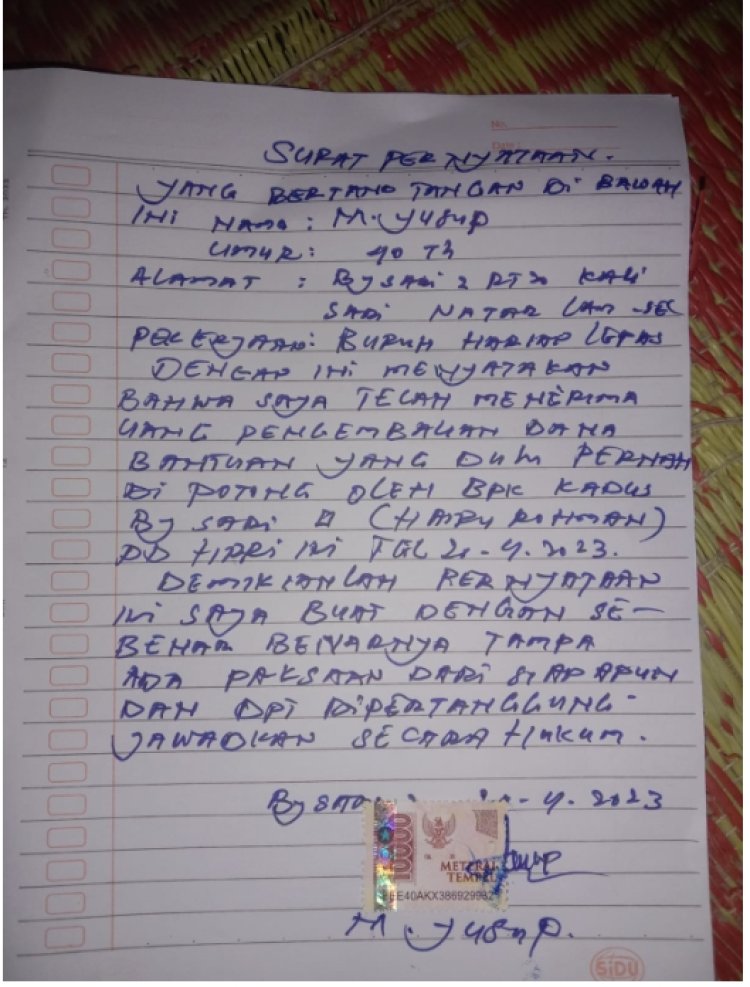 Masyarakat Minta Kades Kalisari Copot Jabatan Kadus Terkait Pemotongan BLT DD