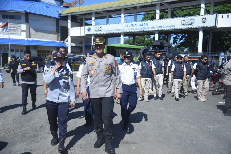 Polda lampung persiapkan Cipkon Harkamtibmas kepada Para Pemudik di terminal rajabasa