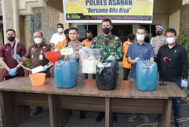 Polres Asahan Ungkap Kasus Penimbunan BBM Solar Bersubsidi, 4 Pelaku Diamankan
