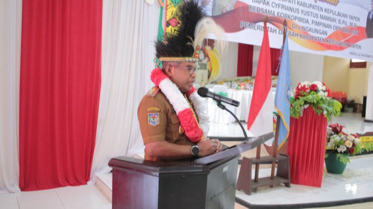 Hadiri Kegiatan Perdana "Semua Komponen Mari Bekerjasama dan Bersinergitas Melanjutkan Program Pembangunan" ajak Penjabat Bupati Cyprianus Mambay