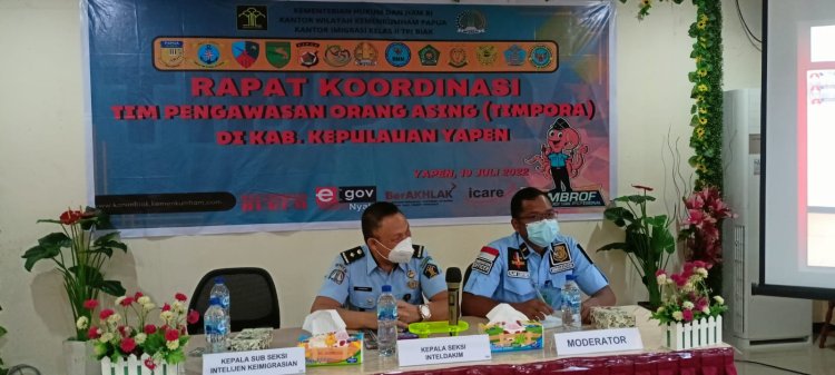 Tercatat 29 WNA, 9 WNA berada di Kepulauan Yapen, Kantor Imigrasi Kelas II TPI Biak Gelar Rapat Tim Koordinasi Pengawasan Orang Asing (PORA) 