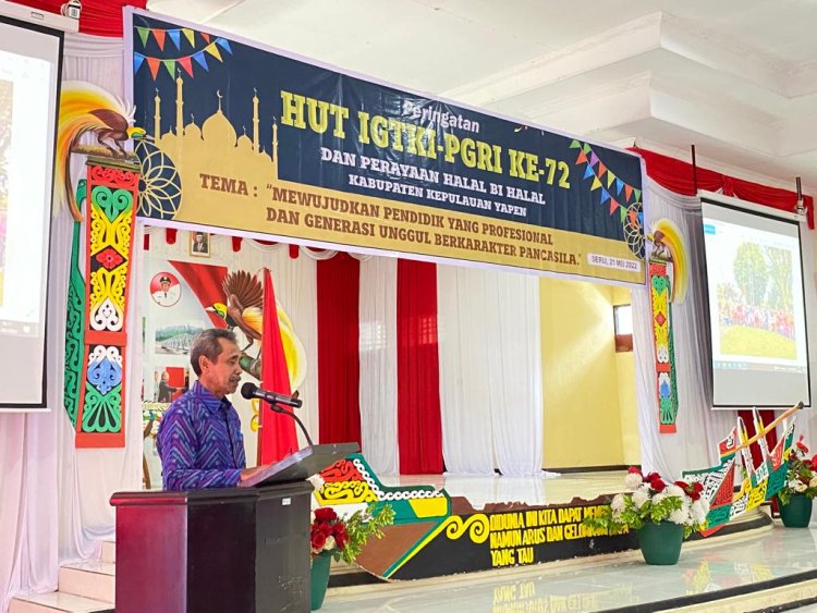 "Ciptakan Generasi Muda Bangsa yang Berkarakter Pancasila" pesan Bupati Kepulauan Yapen pada Peringatan HUT ke-72 IGTKI PGRI