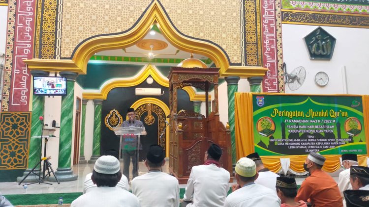 Hadiri Peringatan Nuzulul Quran, Bupati Kepulauan Yapen, pesan "Pentingnya Pembangunan Rohani dan Toleransi Beragama"