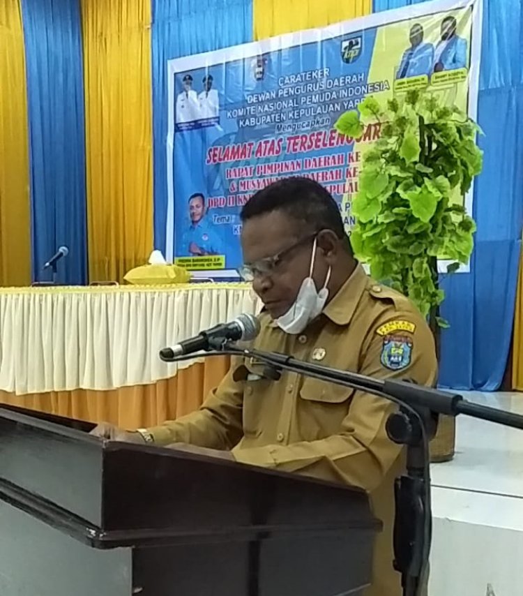 Bakesbangpol Sonny Woria, Resmi Membuka Acara RAPIMPURDA Dan MUSDA ke-XII DPD II KNPI Kabupaten Kepulauan Yapen, Versi Haris Pertama