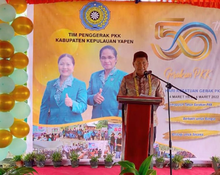 Bupati Tonny Tesar : Tahun Emas ke-50 Gerakan PKK Berbakti untuk Bangsa Berbagi untuk Sesama Wujudkan Keluarga yang Sehat, Cerdas, Mandiri, dan Sejahtera