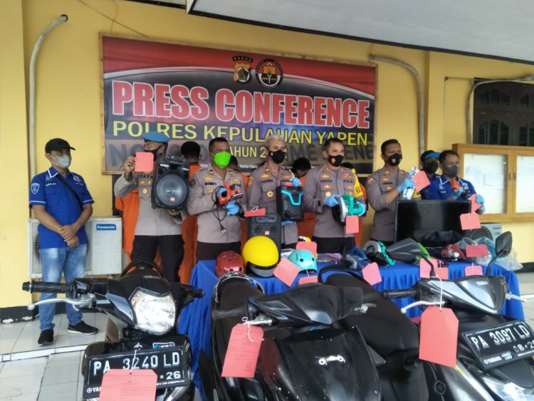 Polres Yapen Berhasil Menangkap 6 Orang Sindikat Pencurian, Dua Lokasih Yang Berbeda