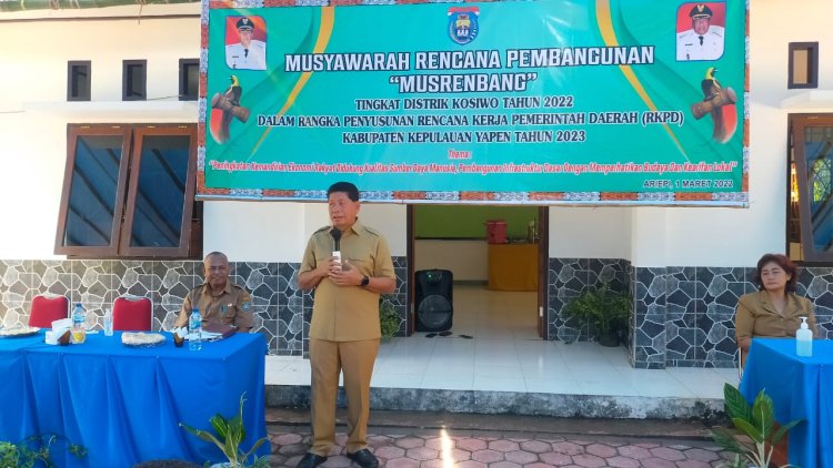 Bupati Tonny Tesar Pimpin Musrenbang RKPD Tingkat Distrik Kosiwo, ini 103 jumlah Usulan dari Peserta