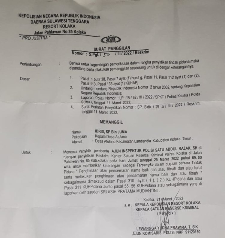 Miris! Diduga Kepala Desa Atulanu Diperas, Kini Jadi Tersangka