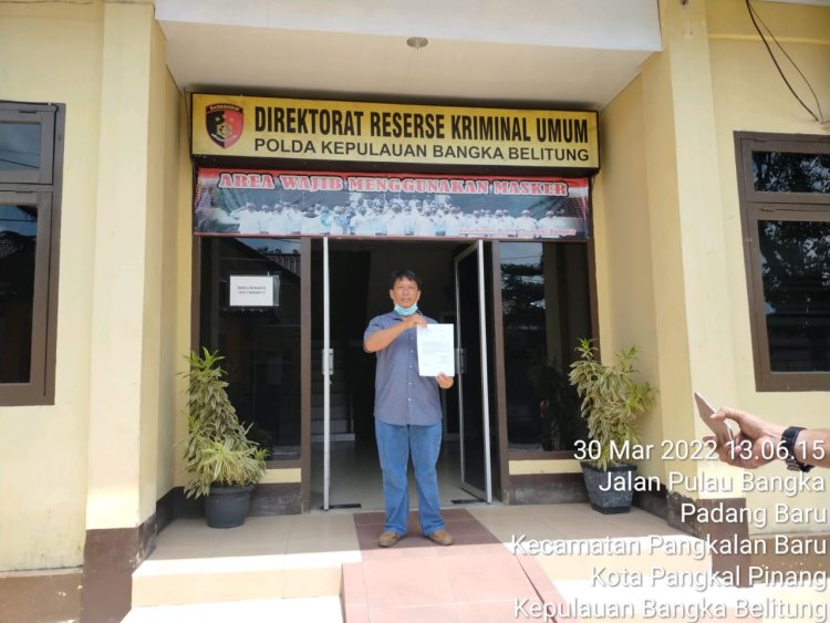 Ketua P2KPTS, Min Khiong Resmi Melaporkan Bupati, Ombudsman dan Tim Eksekutor Pemda Bangka Ke Polda Babel