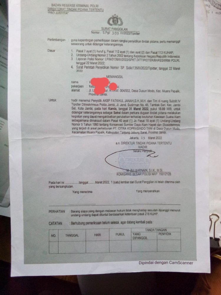 Humas PT Citra Koprasindo Tani Mengatakan Berita Kasus Cagar Alam Dan Hutan Produksi Sudah Basi
