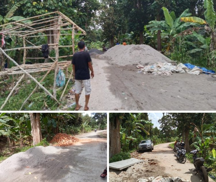 Terkesan Mubazir Pembangunan Jalan Rabat Beton Didesa Gunung Batu Kecamatan Cempaka Dibangun Tidak ada Penghuninya