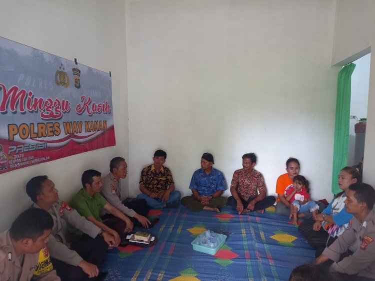 Minggu Kasih, Polres Way Kanan Sambangi Gereja Protestan Baptis di Kampung Setia Negara