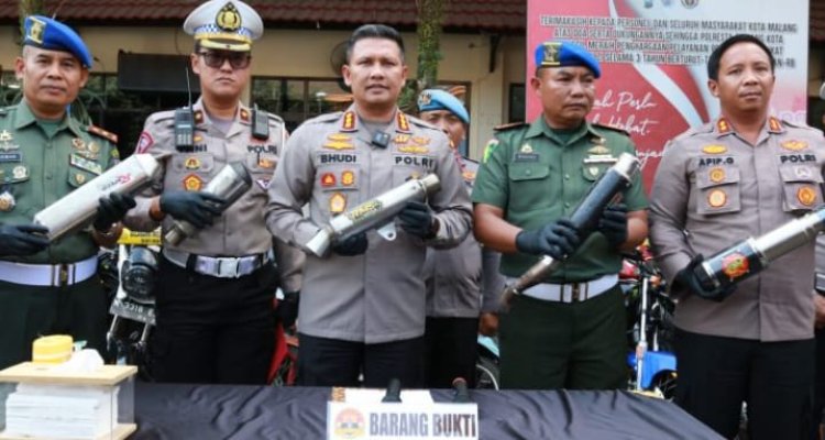 Cipta Kondisi, Polresta Malang Kota Amankan Ratusan Motor Kenalpot Brong Balap Liar