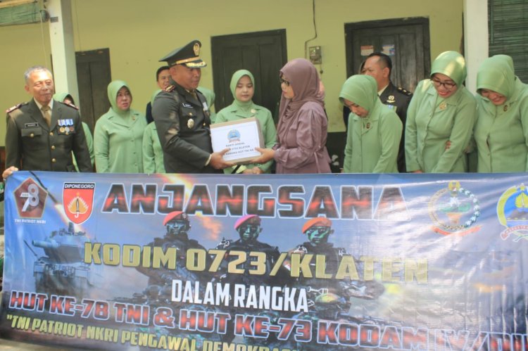 Kodim Klaten Bersama Persit Kunjungi Panti Asuhan Dalam Rangka Peringati HUT Ke-78 TNI