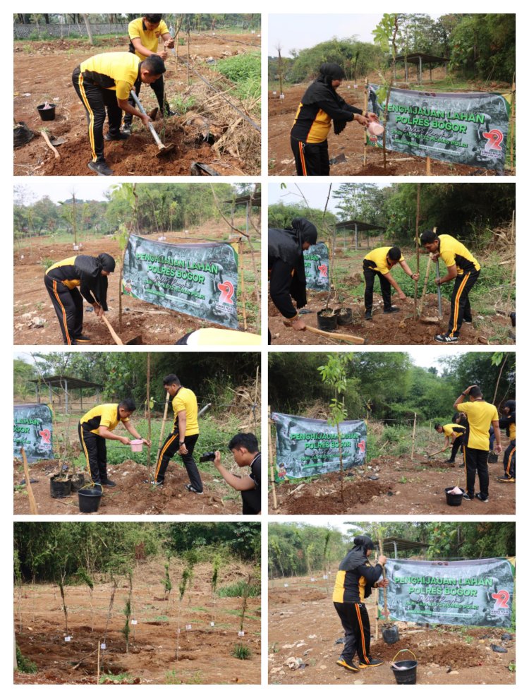 Dalam Rangka Menyambut Hut Humas Ke 72 TH Humas Polres Bogor Melaksanakan Giat Penghijauan Penanaman Pohon Diwilayah Hukum Polres Bogor Kabupaten Bogor