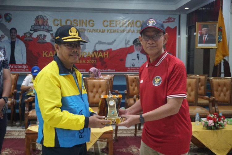 Judulnya PENUTUPAN KEJUARAAN TARKAM MEMPAWAH KALBAR PIALA MENPORA 2023