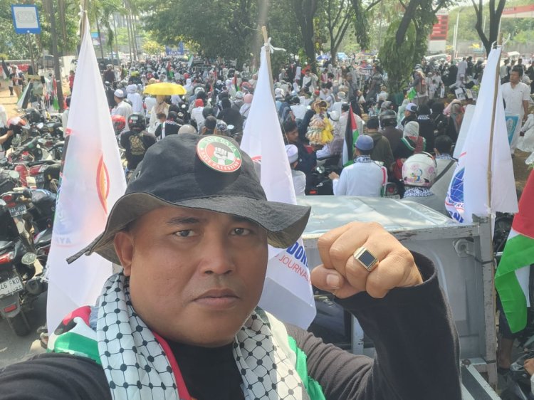 Iwo ndonesia bersama ribuan masa Turun ke Jalan menyuarakan Dukungan Palestin