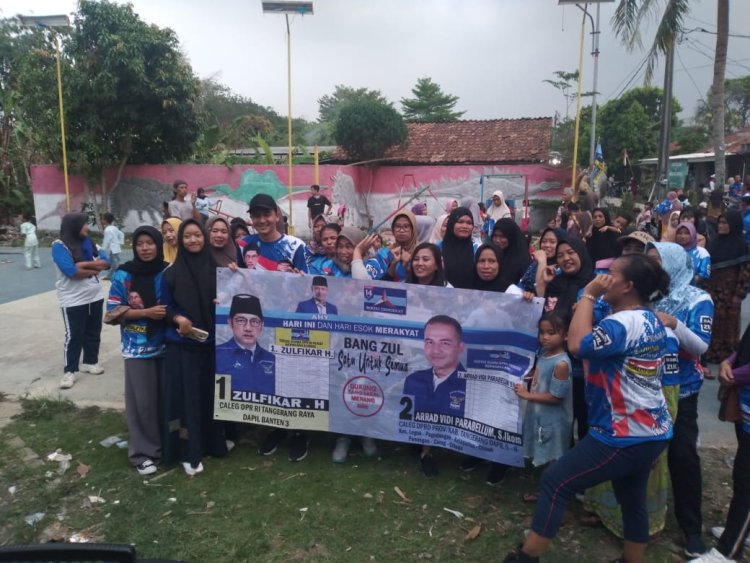 Ketua DPD AMPD Prov Banten Arrad Vidi Parabellum Kunjungi Club Senam Ibu Ibu