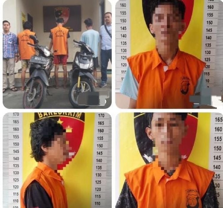 Jual Motor Curian Di Medsos, 3 Pemuda Meringkuk Di Polsek Natar
