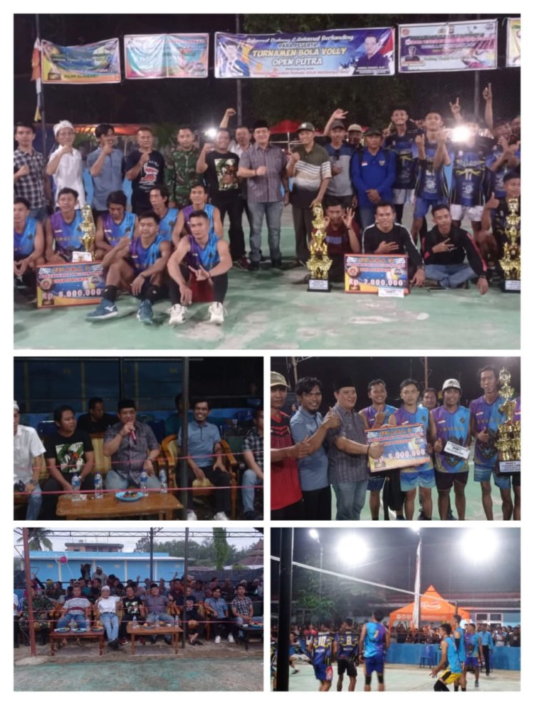 Yudi Purna Nugraha SH Yang Di Wakil kan Mirza Gumay S.ip Menutup Turnamen Bola Volly Desa Penilikan Sp 4, Peninjauan Kabupaten Oku Sumsel