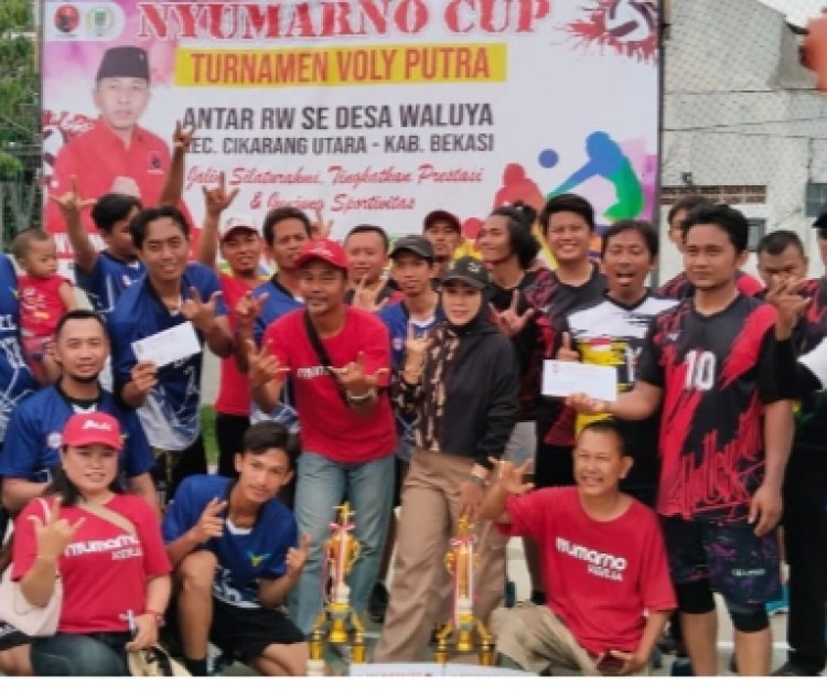 Lagi Dan Lagi Diva Voli Kabupaten Bekasi Mengadakan Turnamen Bola Voli Putra "Nyumarno Cup" Antar RW Se Desa Waluya