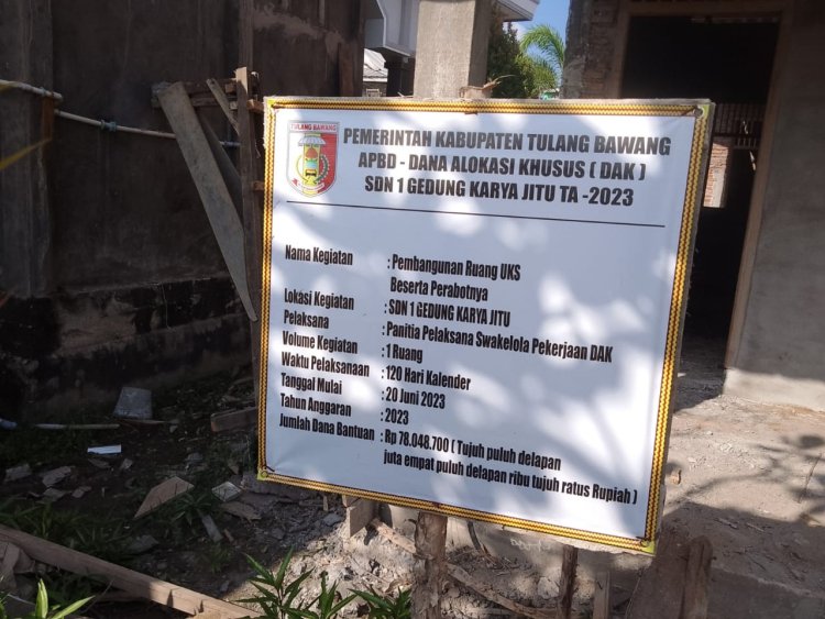 SDN 01 Gedung Karya Jitu Merealisasikan Batuan Dana Dak Tahun 2023