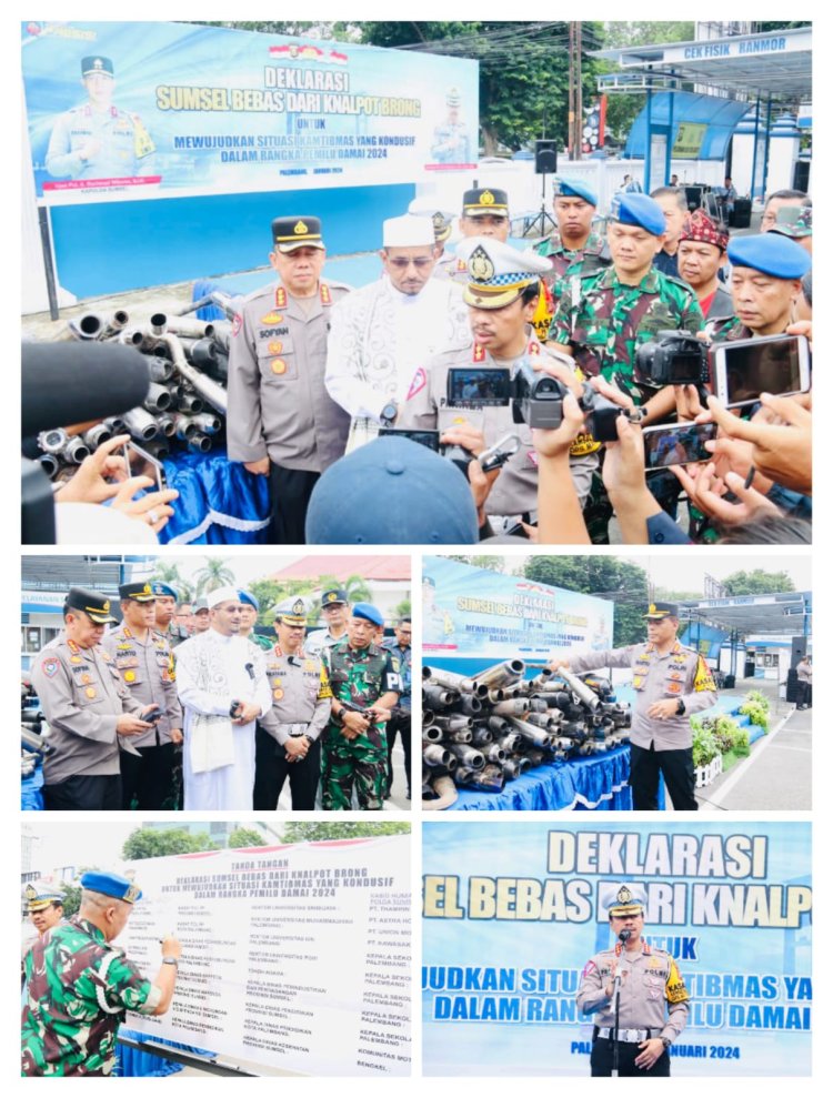 Gelar Deklarasi Bersama, Dirlantas Kombes Pratama : Untuk Sumsel Bebas dari Knalpot Brong