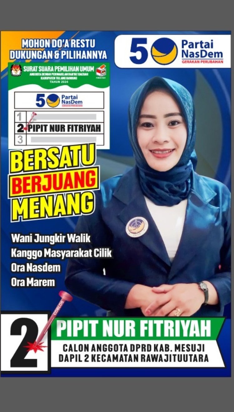 Pipit Nur Fitriyah Siap Mengabdi Untuk Masyarakat Dapil 2 Rawa Jitu Utara Mesuji