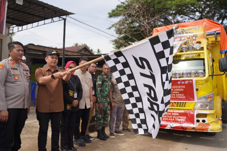 Bupati Kolaka Timur Resmi lepas Pendistribusian Logistik Pemilu di 12 Kecamatan