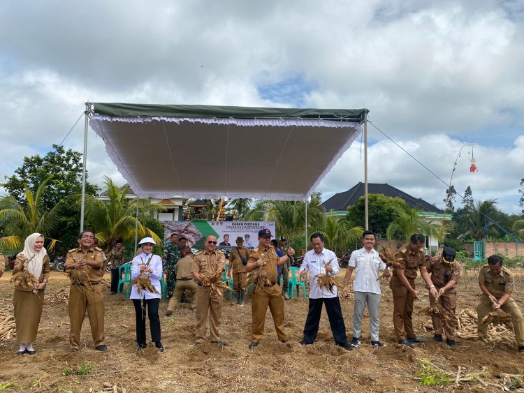Asisten 1 Drs Indra Kesuma Wijaya, MM ., Pimpin Panen Perdana kerja Sama Pemkab Mesuji dan PT.Umas jaya agrotama di Buko poso