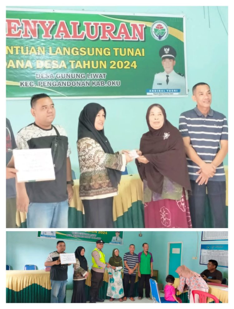 Pembagian Dana BLT Desa  gunung liwat kecamatan pengandonan Kap OKU