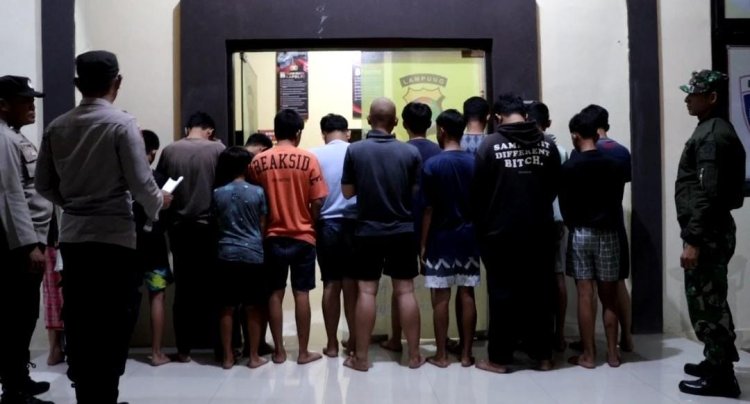Polsek Kota Agung Bersama Koramil Amankan Remaja Terindikasi Terlibat Aksi Perang Sarung