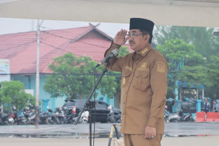 Bupati Tanjabbar Pimpin Silaturahmi dan Apel Gabungan Pasca Cuti Lebaran
