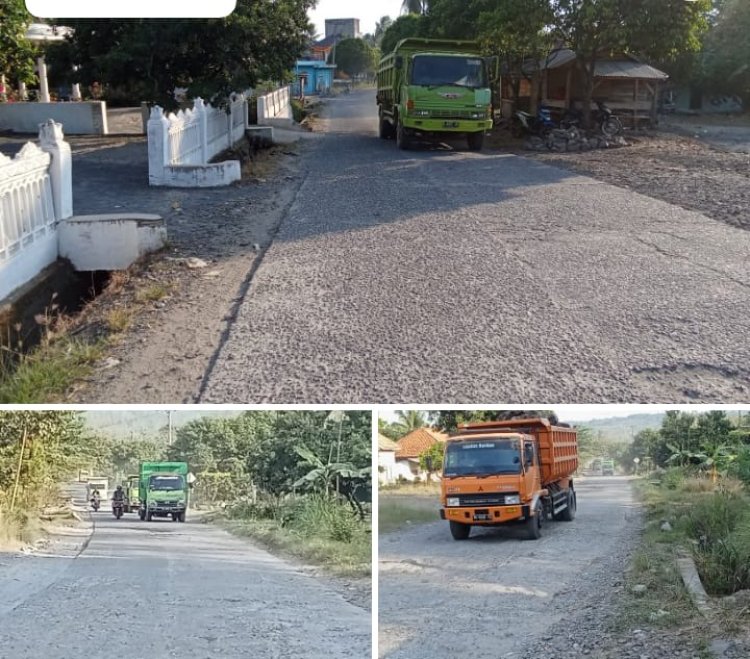 Miris Kendaraan Milik Perusahaan Tambang Batu Diduga Penyebab Jalan Kabupaten Rusak Wilayah Desa Jayapura, Kecamatan Jayapura Kabupaten Oku Timur