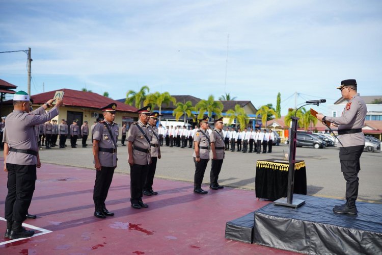 Kapolres Pidie Pimpin Sertijab Kasat Polairud dan 2 Kapolsek
